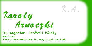 karoly arnoczki business card