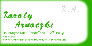 karoly arnoczki business card